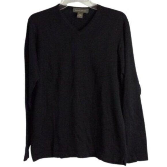 Banana Republic Size Small Black V-Neck Sweater Cotton Long Sleeve Lightweight - Picture 1 of 9
